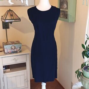 Lemon Tart Plus Navy Blue Ponte Dress. Dark Academia, Classic, Professional